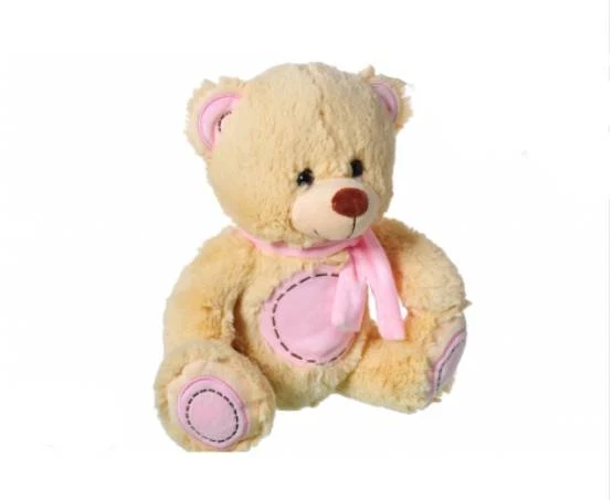 Peluche Orsetto Beige Dettagli Rosa