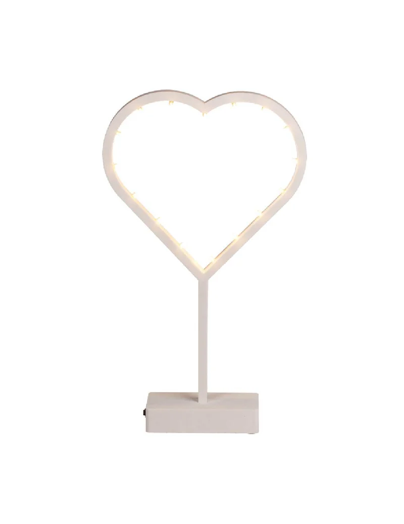 Lampada Cuore Bianco Con 16 LED 38cm