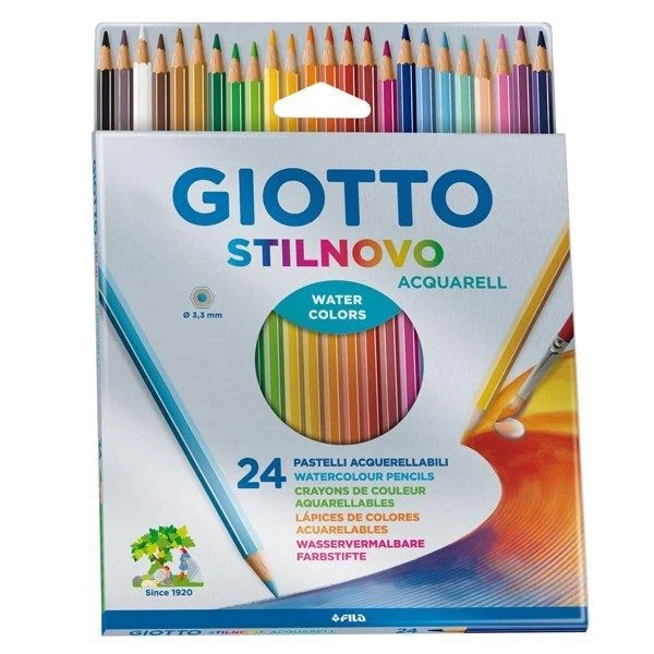 Giotto Stilnovo Pastelli Acquerellabili Matite Colorate Scatola Da 24pz