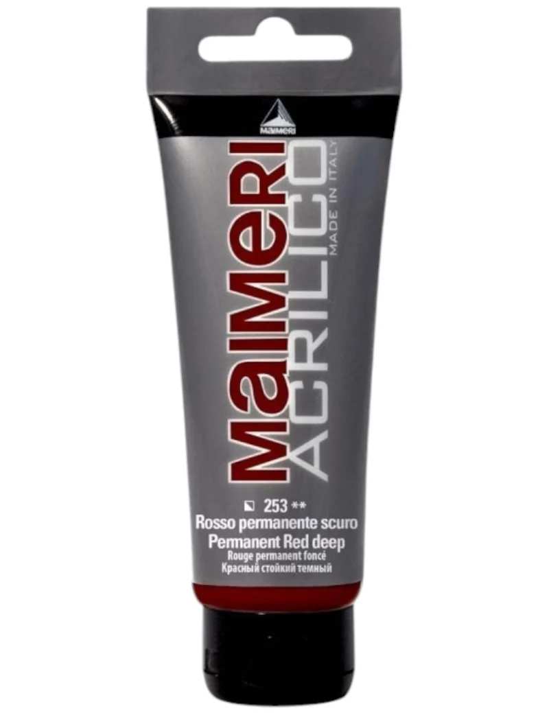 Maimeri Vernice Acrilica Rosso Scuro Permanente 75ml