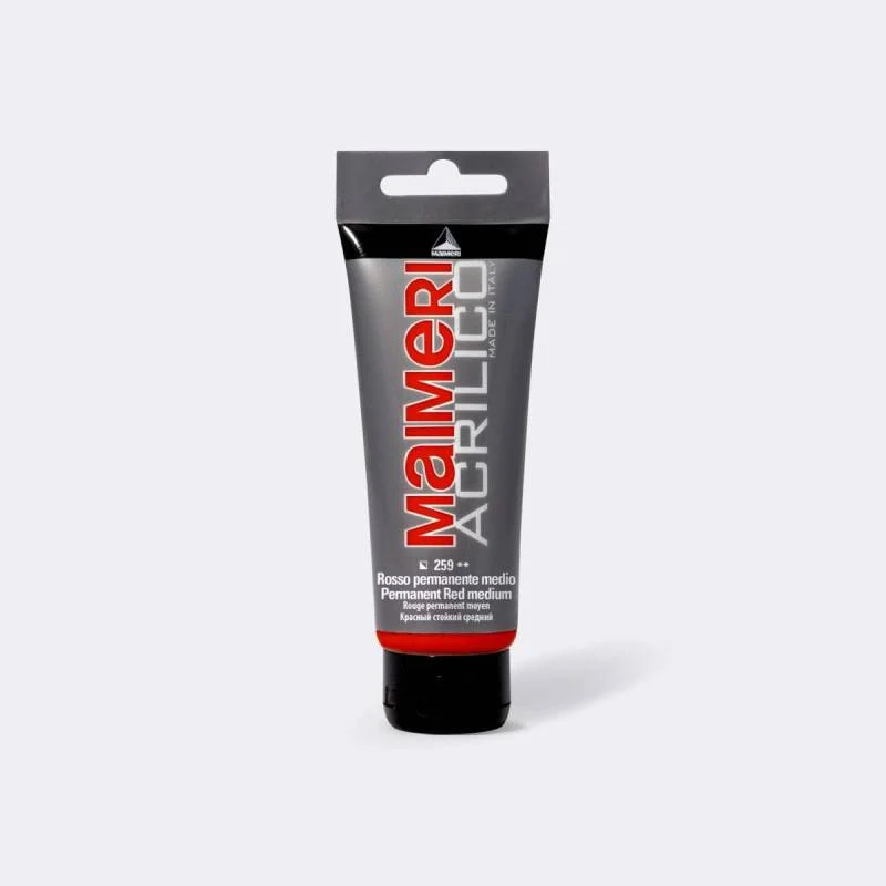 Maimeri Vernice Acrilica Rosso Permanente Medio 75ml