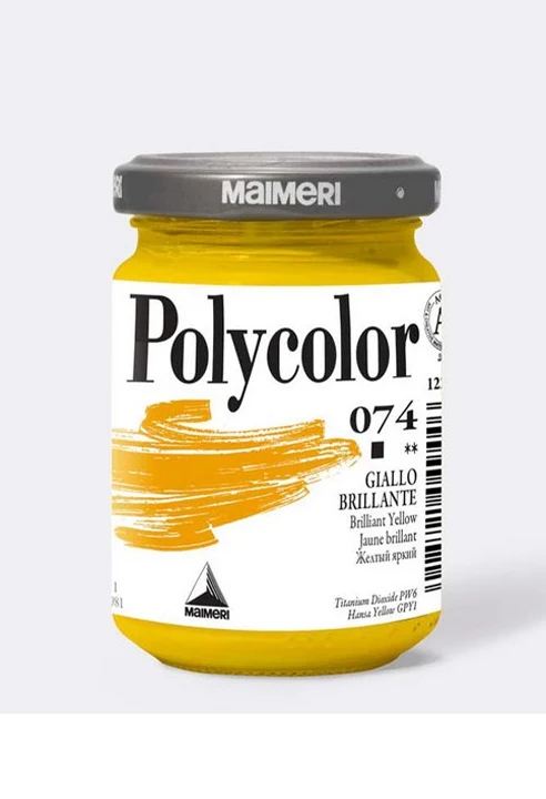 Maimeri Polycolor 074 Giallo Brillante Tempera Vinilica 140ml