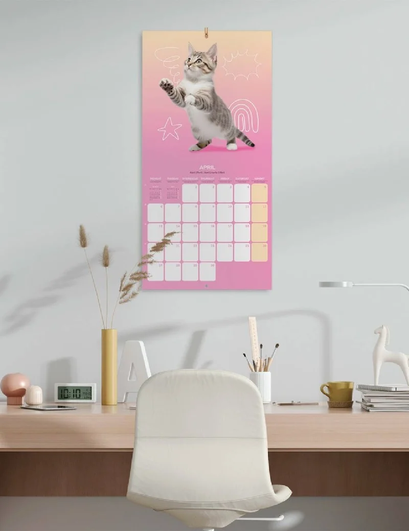 Calendario Da Muro 2026 Gatti 30cm