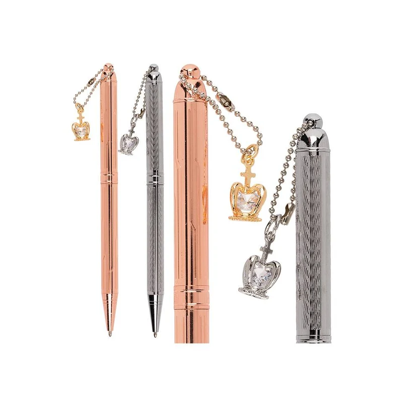 Penna in Metallo Con Corona Pendente Assortita