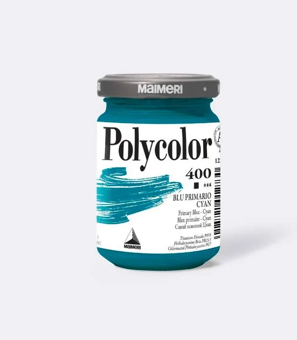 Polycolor 400 Maimeri Blu Primario Ciano Tempera Vinilica 140ml