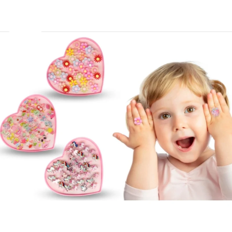 Set Cuore 36 Anelli Per Bambini Confezioni Assortite