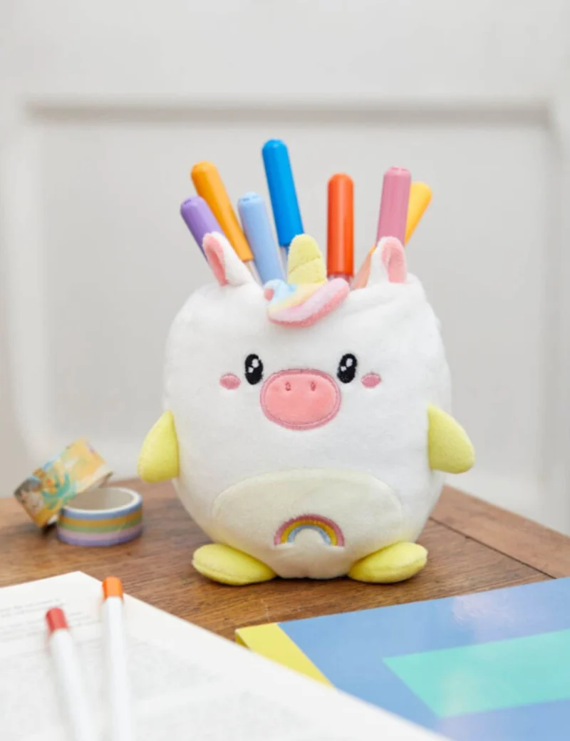 Portapenne In Peluche Fluffy Unicorno