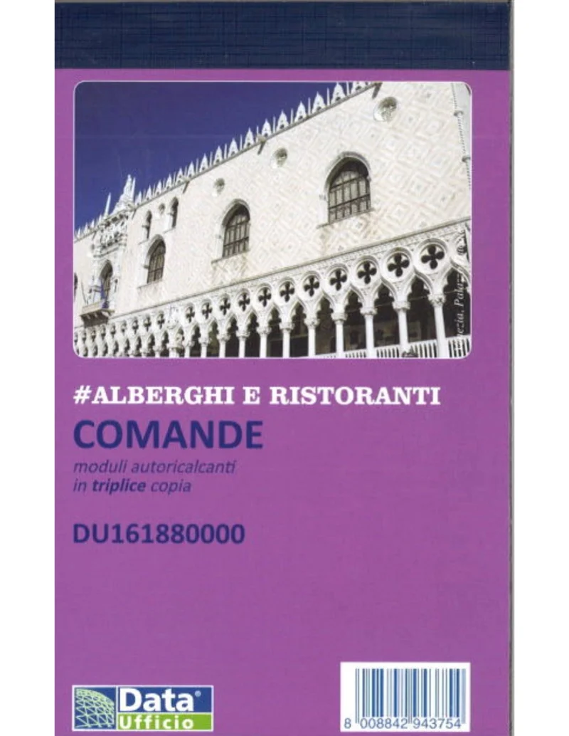 Blocco Comande Alberghi E Ristoranti 10x17 Triplice Copia