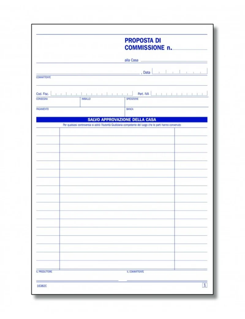 Blocco Proposte Di Commissione A Duplice Copia 21x15cm