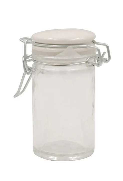 Vasetto In Vetro Ermetico Con Tappo In Ceramica