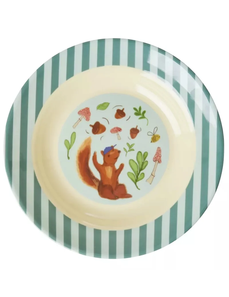 Rice Piatto Fondo Per Bambini In Melamina Happy Forest 20cm