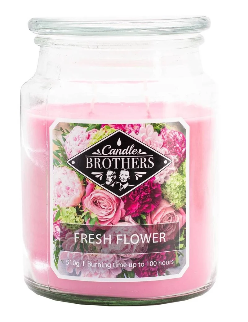 Candela Profumata In Vetro Candle Brothers 510gr - Fiori Freschi