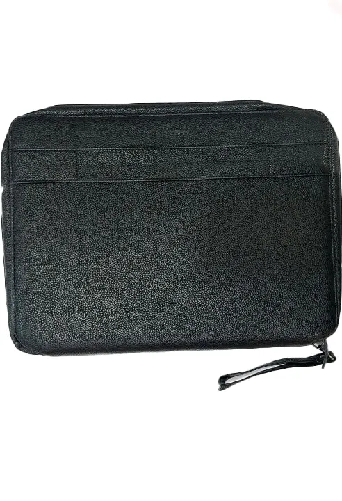 Portadocumenti Sottobraccio Professionale In Pelle Nero Chiusura Zip