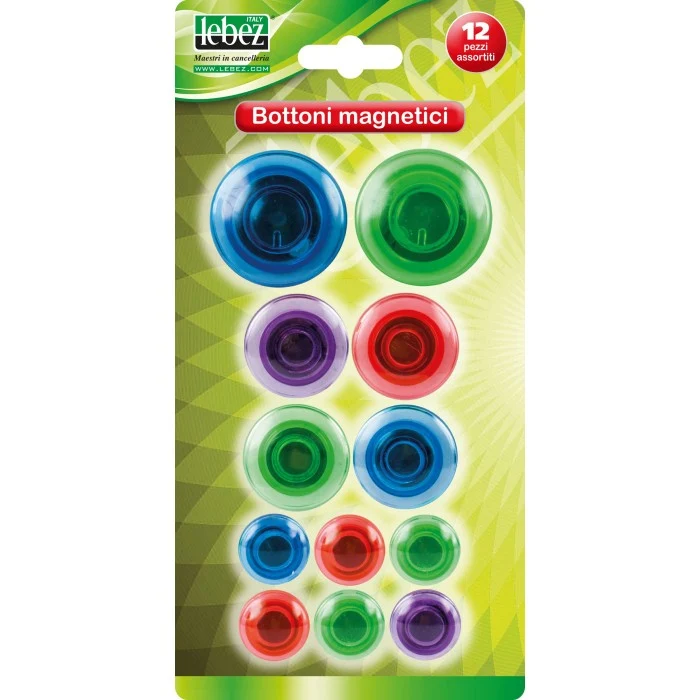 Set 12 Bottoni Magnetici Varie Misure