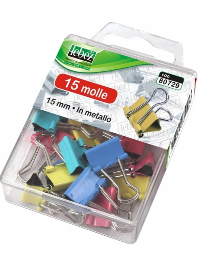 Molla Fermacarte Double Clips 15mm 15pz