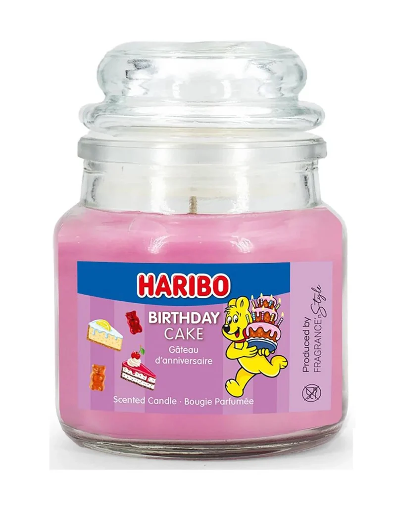 Candela Profumata In Vetro Haribo 85gr - Torta Di Compleanno