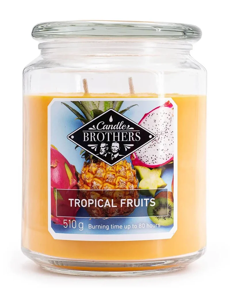Candela Profumata In Vetro Candle Brothers 510gr - Frutti Tropicali