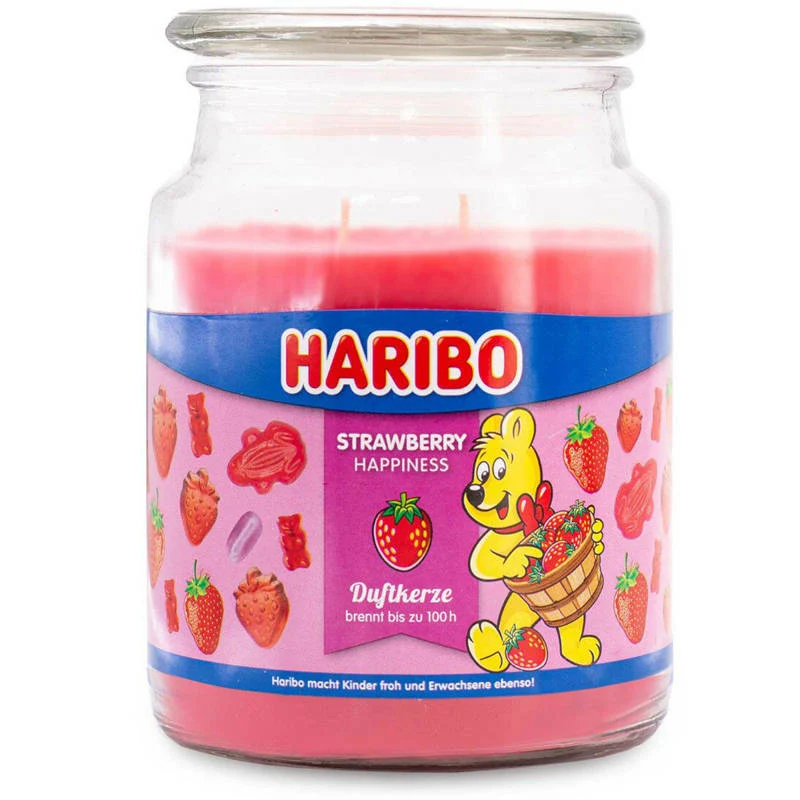 Candela Profumata In Vetro Haribo 510gr - Strawberry Happiness