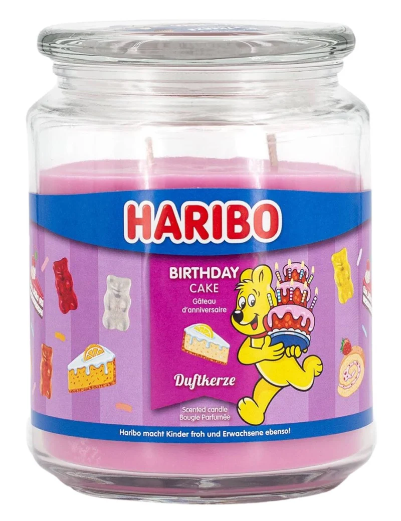 Candela Profumata In Vetro Haribo 510gr - Torta Di Compleanno