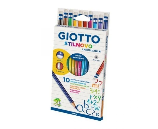 Giotto Stilnovo Pastelli Matite Colorate Cancellabili Scatola Da 10pz
