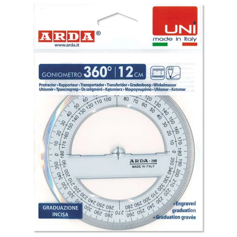 Goniometro In Plastica Arda 360 gradi 12cm