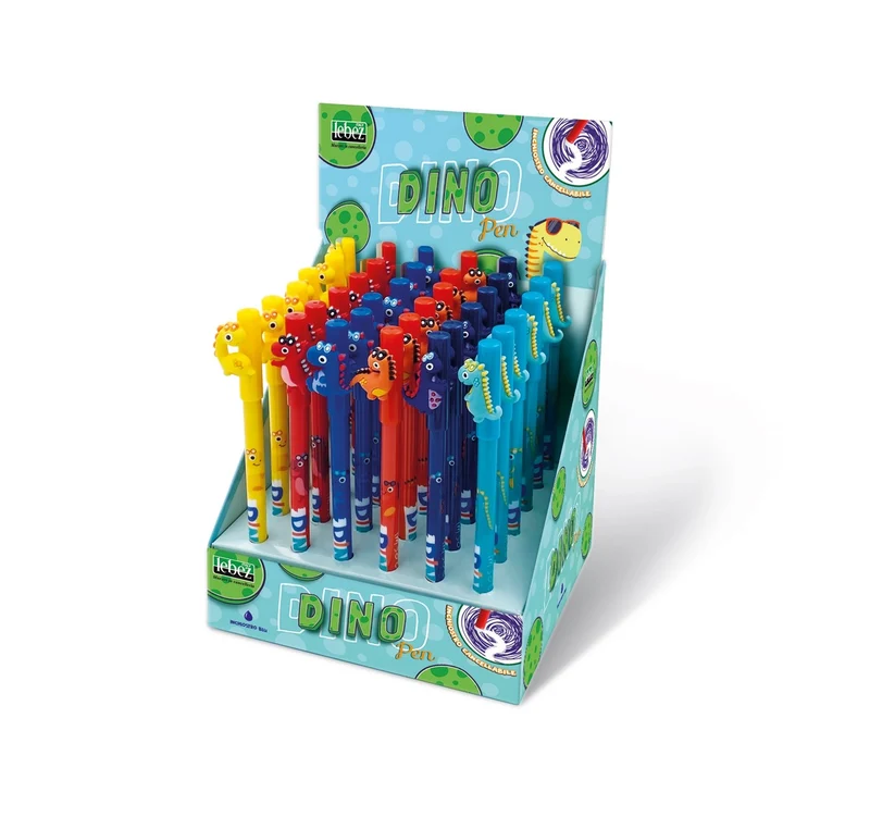 Penna Cancellabile Con Dinosauri Inchiostro Blu