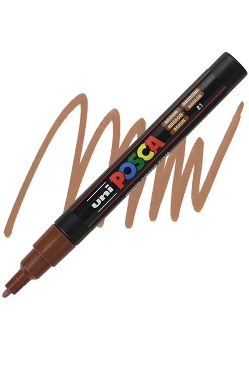 Pennarello UniPosca Punta Fine Marrone