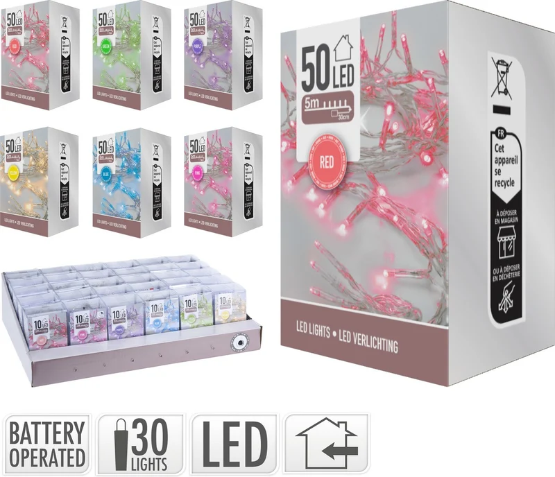 Striscia LED Luminosa A Batteria 50 Luci Da Interno 5m