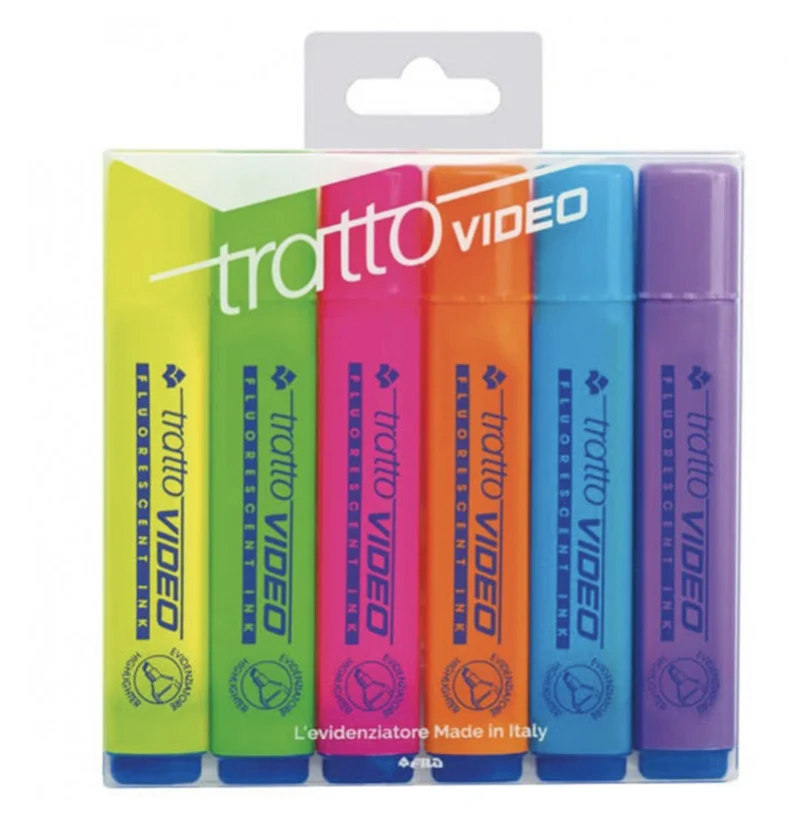 Tratto Video Set Evidenziatori Fluo 6pz