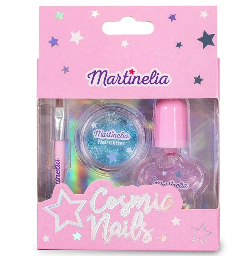 Set Smalto Unghie Glitter Rosa E Azzurro