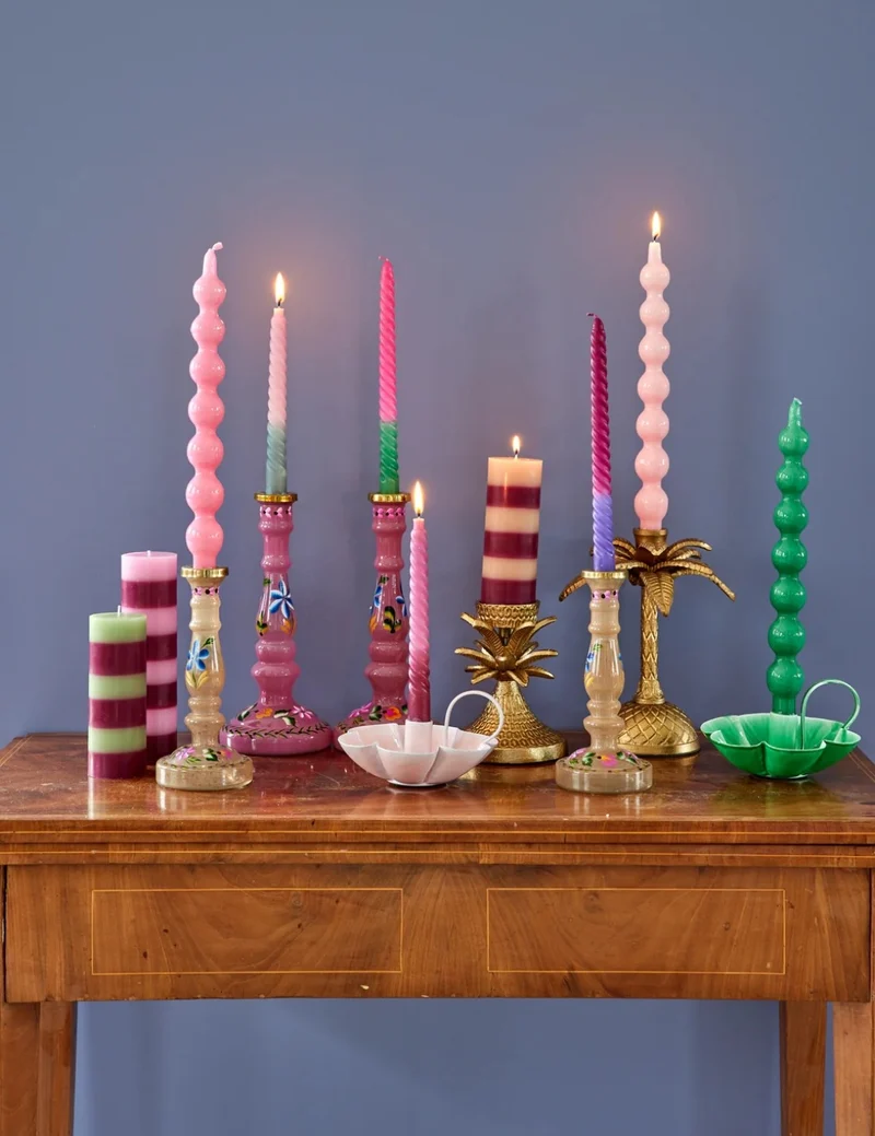 Rice Set 2 Candele Rosa 30cm