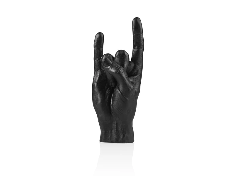 Statua Mano Simbolo Rock Nero