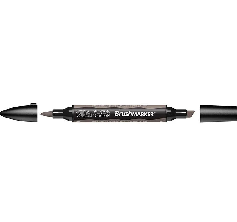 Winsor & Newton Pennarello Marker Doppia Punta Brush Grigio Caldo 4 WG4B