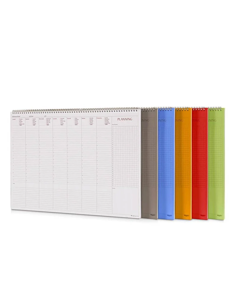 Planning Settimanale Da Tavolo Colorato Mini Spiralato Perpetuo Non Datato InTempo 35cm