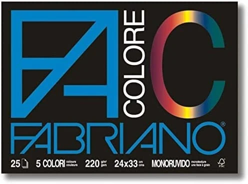 Album da Disegno Fabriano FC 5 Colori 24x33cm Monoruvido 220g 25 Fogli