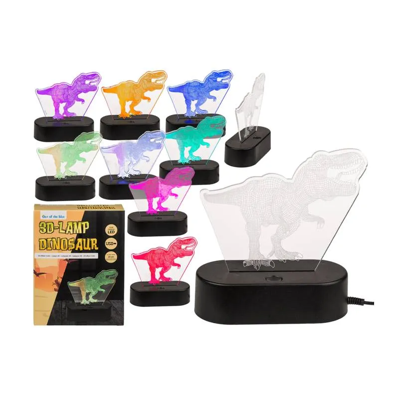 Lampada Dinosauro T-Rex 3D 20cm