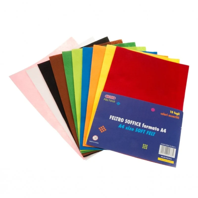 Feltro Soffice Pannolenci A4 Colori Assortiti 10 Fogli