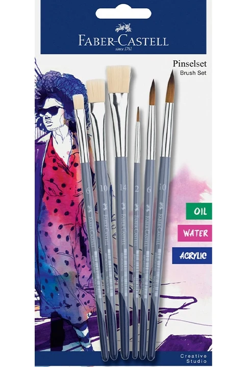 Faber-Castell Set Pennelli 6pz