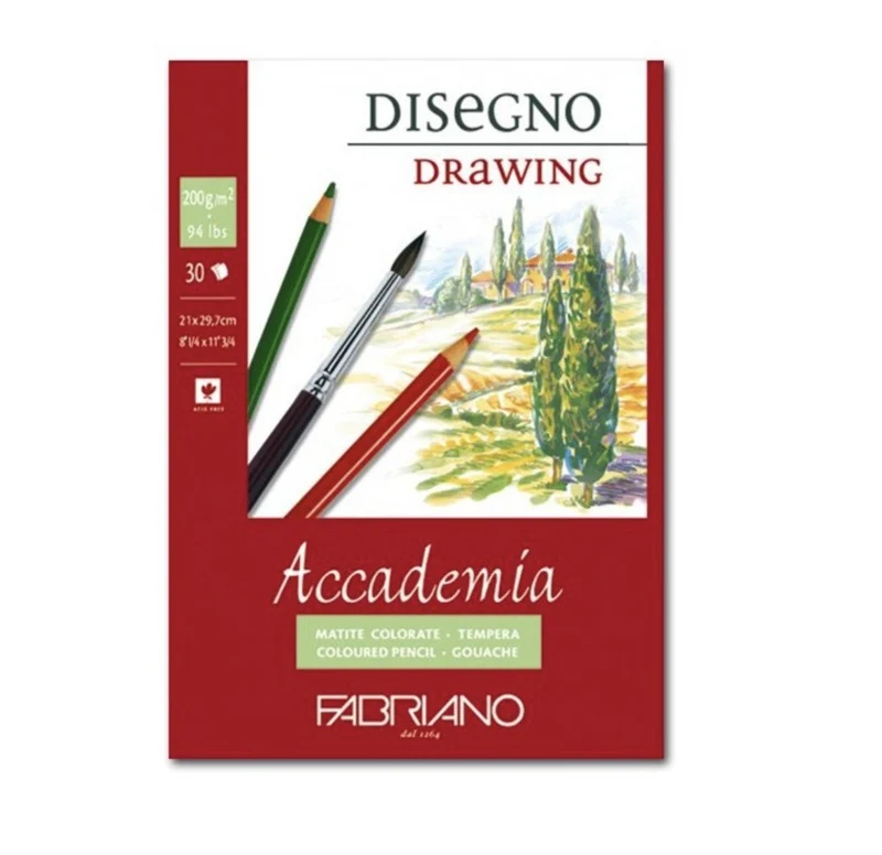 Album Blocco Accademia Disegno Fabriano 21x29,7 200 g/mq 30 Fogli