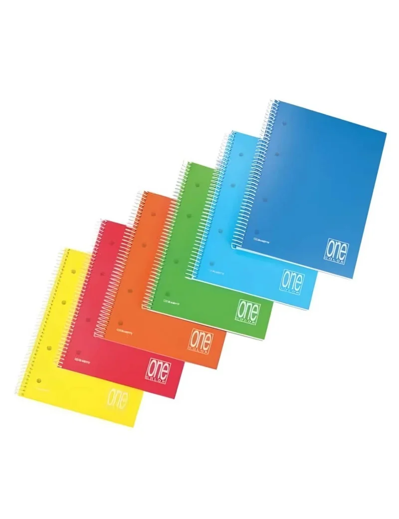 One Color Quaderno A4 Maxi Spiralato 80ff Bianco