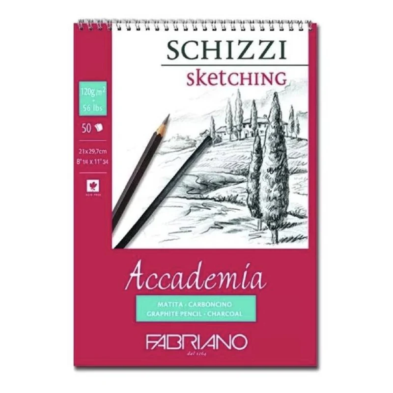 Album Blocco Per Schizzi Fabriano Spiralato 21x29,7 120g/m² 50 Fogli
