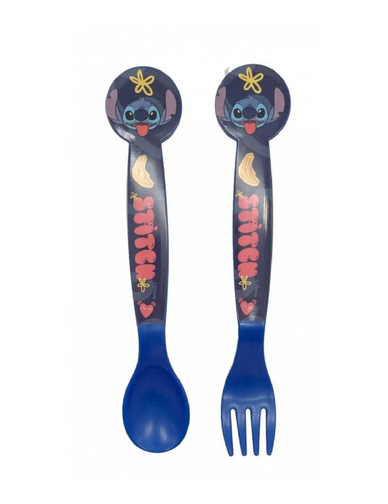 Set Posate Per Bambini Cucchiaio E Forchetta Stitch