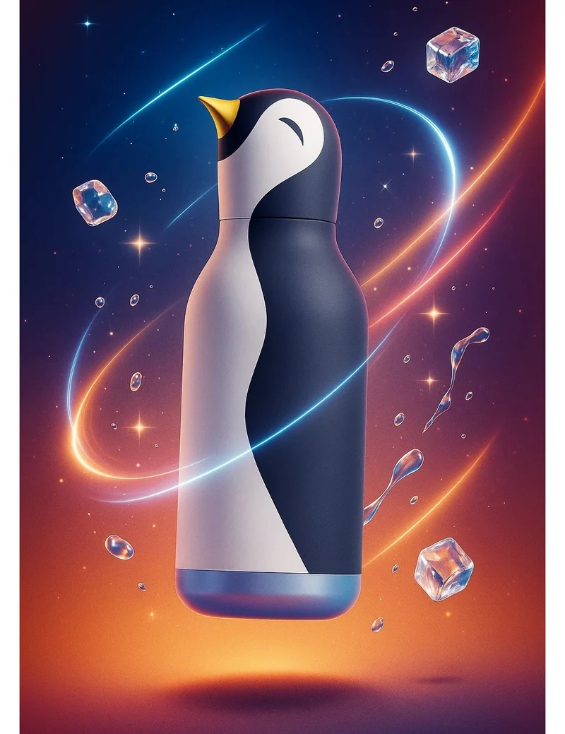 Borraccia Termica In Acciaio Inox Bestie Bottle Pinguino 460ml