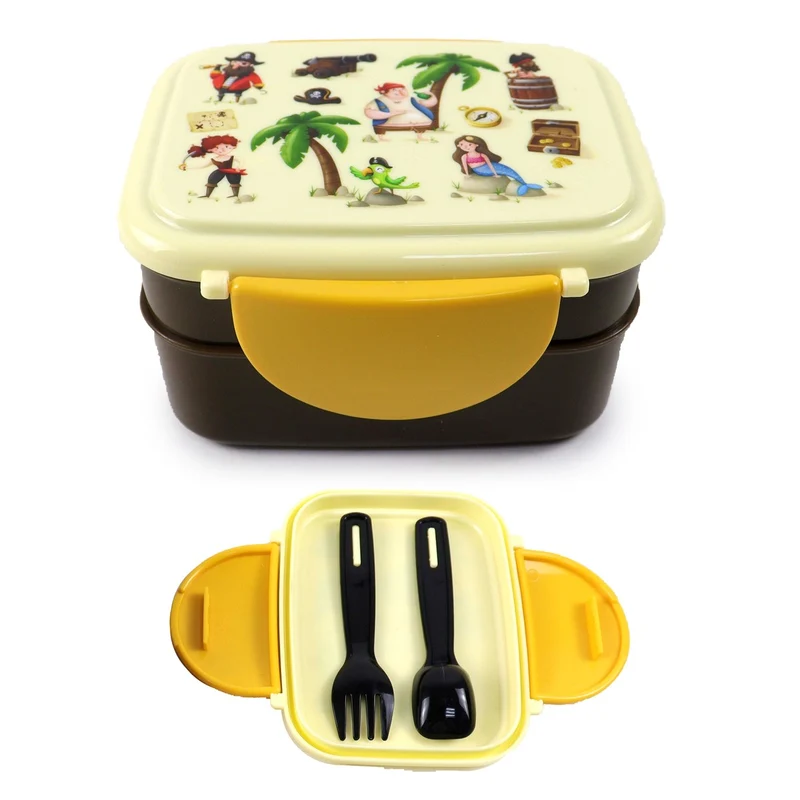 Porta Pranzo Con Posate E Chiusura A Clip Pirati Jolly Rogers