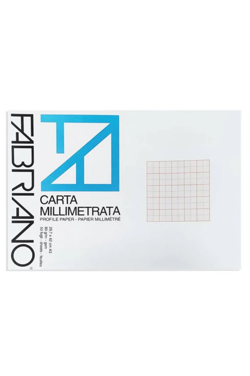 Blocco Carta Millimetrata Fabriano A3 29x42cm 50 Fogli