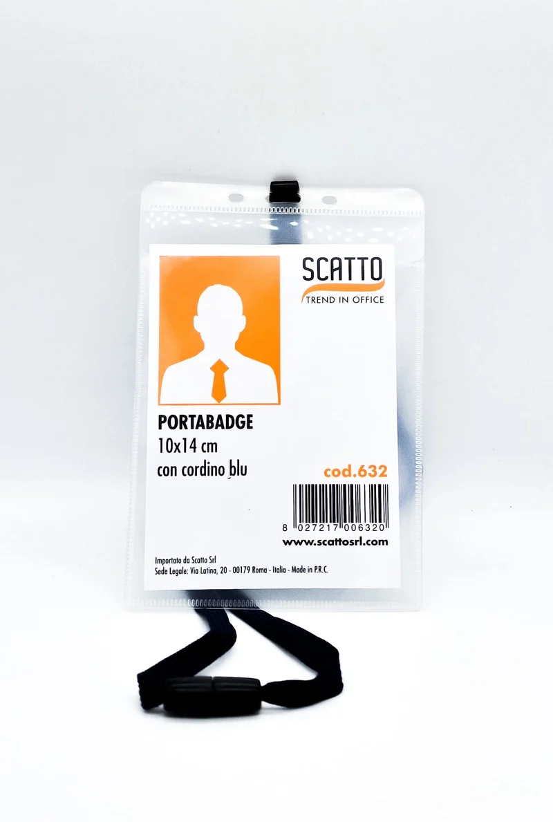 Scatto Portabadge Plastificato Con Laccetto 10x14cm