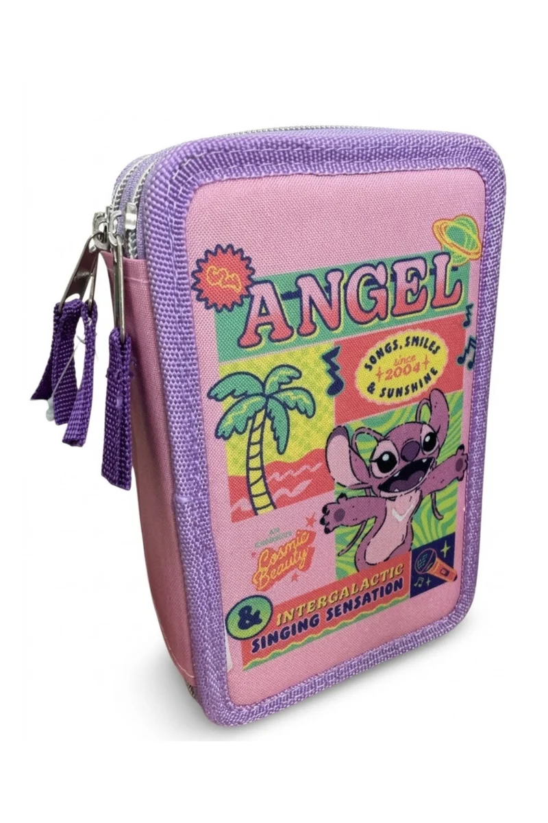 Astuccio Completo 3 Zip Giotto Disney Stitch And Angel