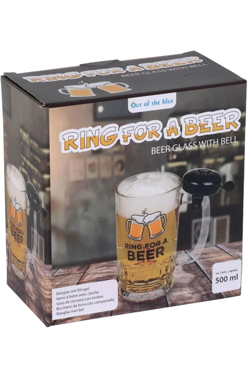 Boccale Vetro Birra Con Campanello 500ml