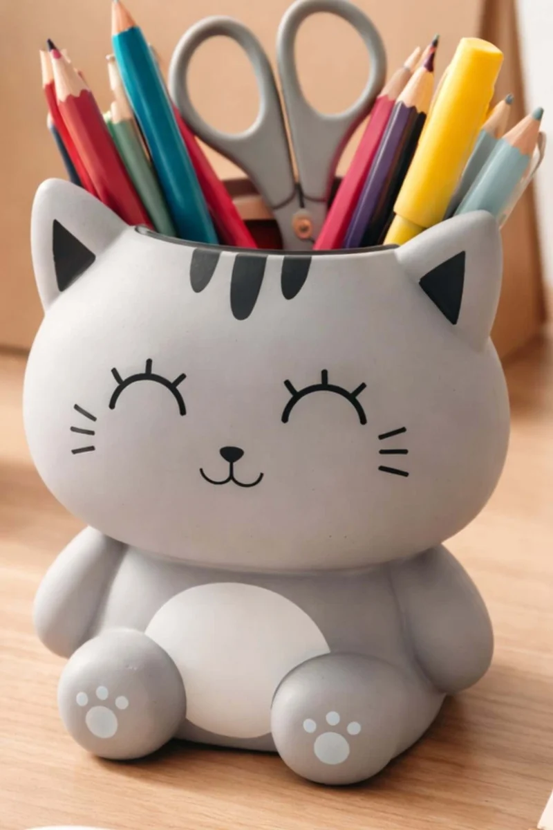 Portapenne 3D Grey Cat iTotal