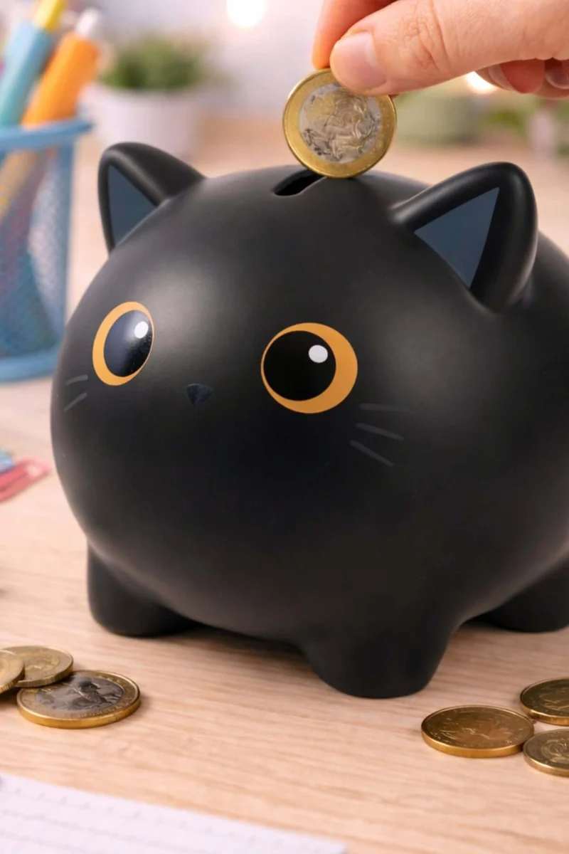 Salvadanaio In Plastica Black Cat iTotal